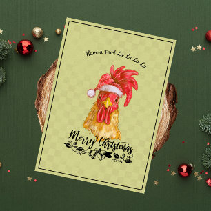 Cartes Pour Fêtes Annuelles Fowl La La La La Chicken Joyeux Noël