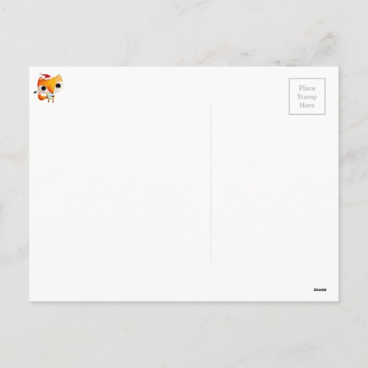 Cartes Pour Fêtes Annuelles Fox mignon de Noël (Dos)