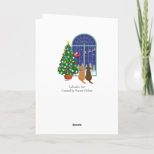 Cartes Pour Fêtes Annuelles Fox Red Lab, Chocolat Lab Magique Noël (Dos)