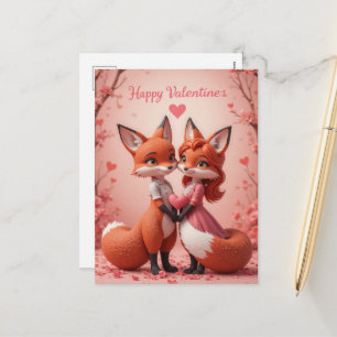 Cartes Pour Fêtes Annuelles Fox Saint-Valentin Mignon Animal de la Forêt Amour