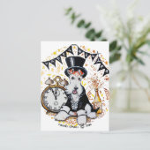 Cartes Pour Fêtes Annuelles Fox Terrier Bonne année (Debout devant)