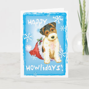 Cartes Pour Fêtes Annuelles Fox Terrier heureux de fil de Howliday