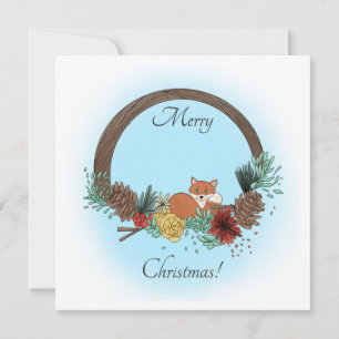 Cartes Pour Fêtes Annuelles Fox Wreath