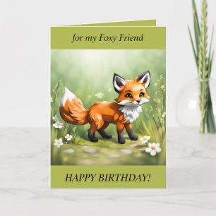 Cartes Pour Fêtes Annuelles Foxy Friend Birthday Card