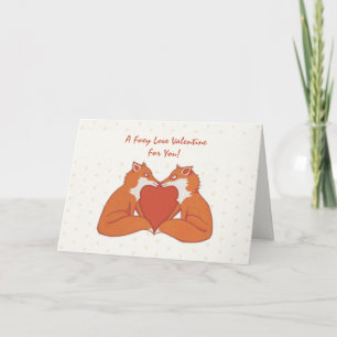 Cartes Pour Fêtes Annuelles Foxy Love brown Valentine's Card
