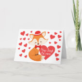 Cartes Pour Fêtes Annuelles Foxy Red Heart Valentine (Devant)