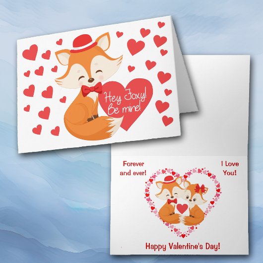 Cartes Pour Fêtes Annuelles Foxy Red Heart Valentine