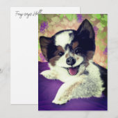 Cartes Pour Fêtes Annuelles Foxy's Happy Dog Face (Devant / Derrière)