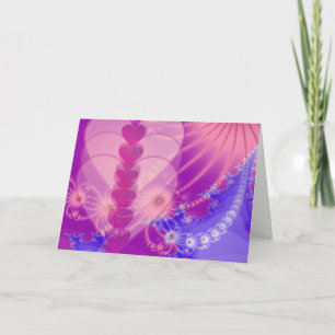 Cartes Pour Fêtes Annuelles Fractalement le vôtre - Coeurs pourpres