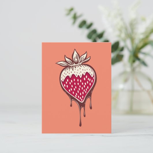 Cartes Pour Fêtes Annuelles fraise couverte au chocolat (Debout devant)