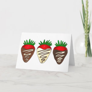 Cartes Pour Fêtes Annuelles Fraise trempée au chocolat Fruit de la Saint-Valen
