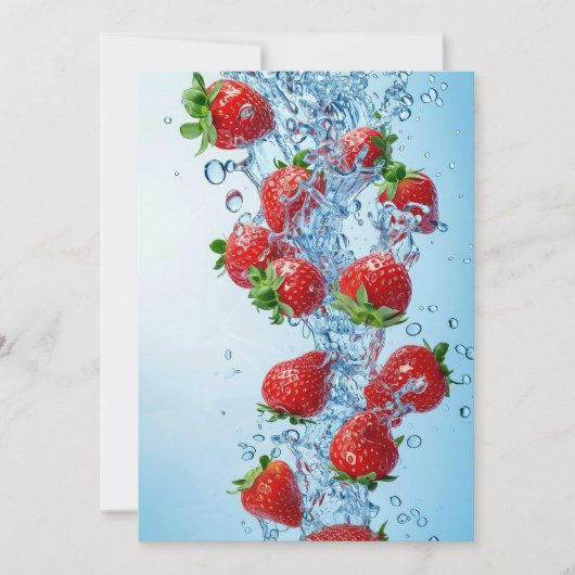 Cartes Pour Fêtes Annuelles Fraises fraîches et eau (Devant)