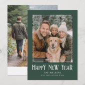 Cartes Pour Fêtes Annuelles Framed Classic New Year Photo (Devant / Derrière)