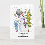 Cartes Pour Fêtes Annuelles Français - Snowman - Happy Snowman - Joyeux Noël<br><div class="desc">Français - Snowman - Happy Snowman - Joyeux Noël</div>