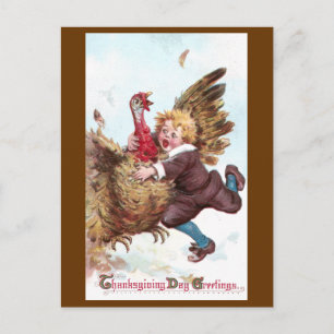 Cartes Pour Fêtes Annuelles Franchement battant Turquie Vintage Thanksgiving