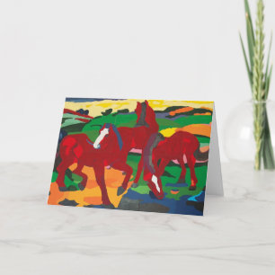 Cartes Pour Fêtes Annuelles Franz Marc - chevaux rouges