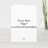 Cartes Pour Fêtes Annuelles Franz Marc - Tiger (Dos)