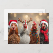 Cartes Pour Fêtes Annuelles Frapper tout le chemin Drôle Noël au poulet (Devant / Derrière)
