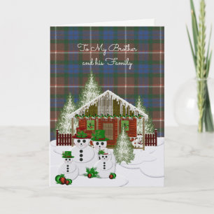 Cartes Pour Fêtes Annuelles Fraser Chasse Ancien Frère Tartan Noël