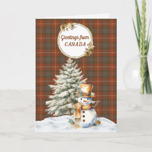 Cartes Pour Fêtes Annuelles Fraser Red Patiné Tartan Christmas