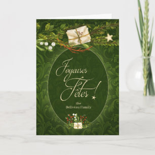 Cartes Pour Fêtes Annuelles French Bonnes Vacances Rétro Noël