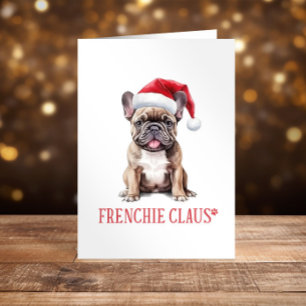 Cartes Pour Fêtes Annuelles French bulldog Christmas Happy Holidays drôle