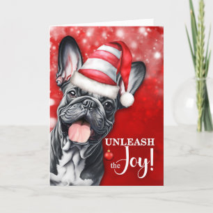 Cartes Pour Fêtes Annuelles French Bulldog déchaîne la joie Noël