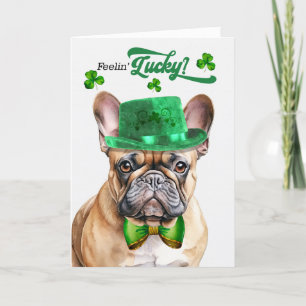 Cartes Pour Fêtes Annuelles French Bulldog Feelin' Lucky St Patrick's Day