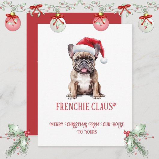 Cartes Pour Fêtes Annuelles French Bulldog Whimsical Christmas |