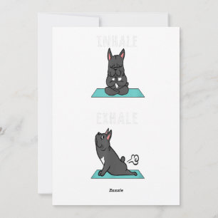 Cartes Pour Fêtes Annuelles French Bulldog Yoga Inhale Exhale Funny Chien Cade