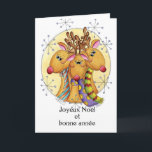 Cartes Pour Fêtes Annuelles French Christmas Card - Reindeer - Joyeux Noël<br><div class="desc">French Christmas Card - Reindeer - Joyeux Noël</div>