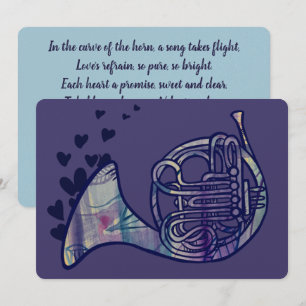 Cartes Pour Fêtes Annuelles French Horn Love Band
