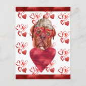 Cartes Pour Fêtes Annuelles French Mastiff Coeurs Amoureux des chiens Valentin (Devant)