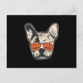 Cartes Pour Fêtes Annuelles Frenchie en lunettes de soleil citrouille Hallowee (Devant)