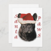 Cartes Pour Fêtes Annuelles Frenchie Santa Paws (Devant / Derrière)