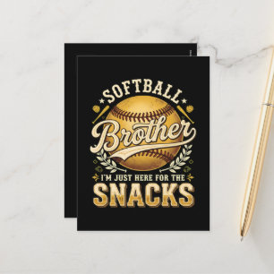 Cartes Pour Fêtes Annuelles Frère de softball drôle Snacks Sports