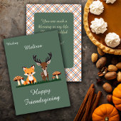 Cartes Pour Fêtes Annuelles Friendsgiving Forêts Fantaisistes Nom Personnalisé