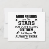 Cartes Pour Fêtes Annuelles Friendship T-Shirt Quote Good Friend Like Star (Dos)