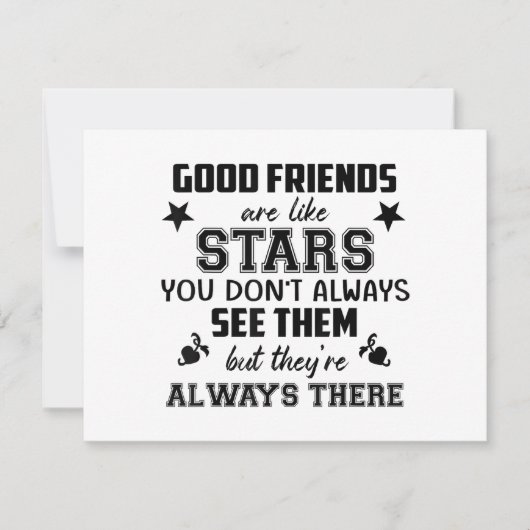 Cartes Pour Fêtes Annuelles Friendship T-Shirt Quote Good Friend Like Star (Devant)