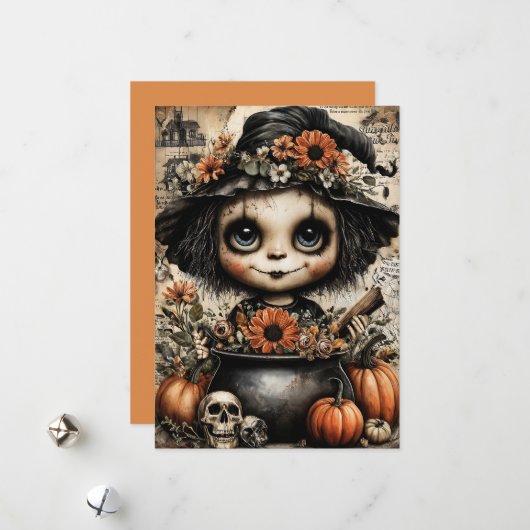Cartes Pour Fêtes Annuelles Fright & Delight Halloween (Devant/Arrière en situation)
