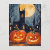 Cartes Pour Fêtes Annuelles Fright Jack-O-Lantern | Halloween Éffrayant peint (Devant)