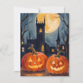 Cartes Pour Fêtes Annuelles Fright Jack-O-Lantern | Halloween Éffrayant peint (Devant)