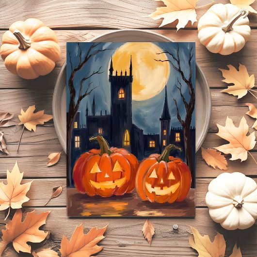 Cartes Pour Fêtes Annuelles Fright Jack-O-Lantern | Halloween Éffrayant peint