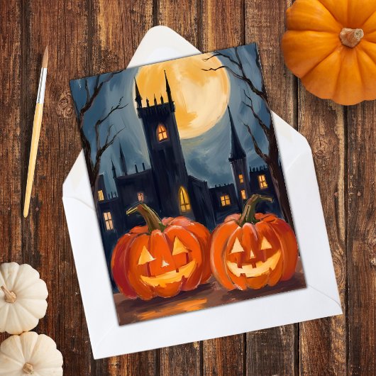 Cartes Pour Fêtes Annuelles Fright Jack-O-Lantern | Halloween Éffrayant peint