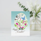 Cartes Pour Fêtes Annuelles Frilly Florals Oeuf de Pâques (Debout devant)