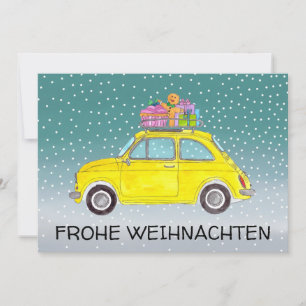 Cartes Pour Fêtes Annuelles Frohe Weihnachten Allemagne Fiat de Noël 500