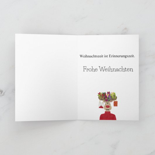 Cartes Pour Fêtes Annuelles Frohe Weihnachten Allemand Cadeaux de Noël Reindee (Intérieur)