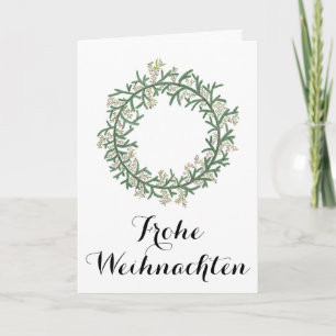 Cartes Pour Fêtes Annuelles Frohe Weihnachten, couronne allemande de Noël