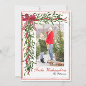 Cartes Pour Fêtes Annuelles Frohe Weihnachten Mistletoe Red Bow (Devant)