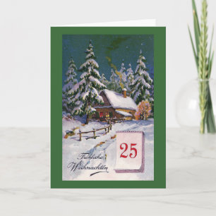 Cartes Pour Fêtes Annuelles "Frohliche Weihnachten" Allemand Vintage